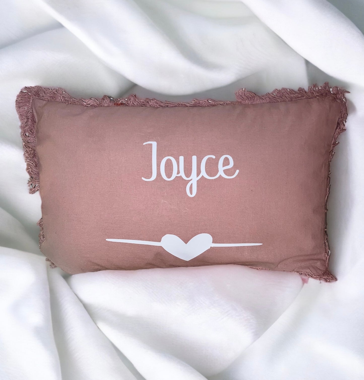 Coussin personnalisé rose