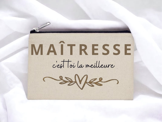 Trousse/pochette, idée cadeau maîtresse nounou